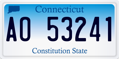 CT license plate AO53241