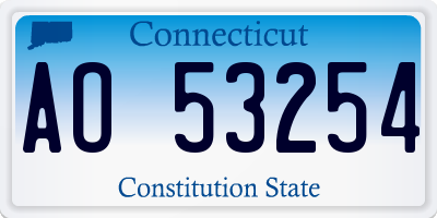 CT license plate AO53254