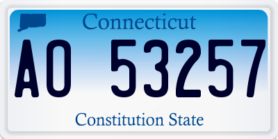 CT license plate AO53257