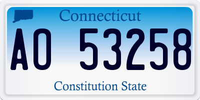 CT license plate AO53258