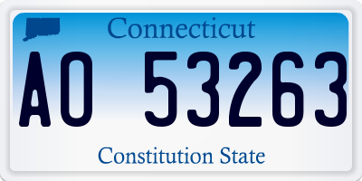 CT license plate AO53263