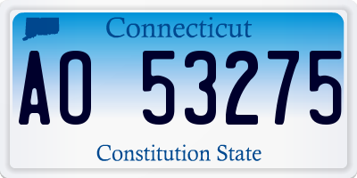CT license plate AO53275