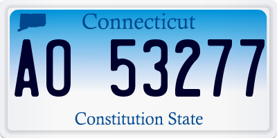 CT license plate AO53277