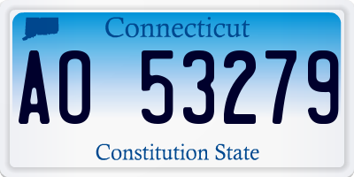CT license plate AO53279