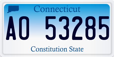 CT license plate AO53285