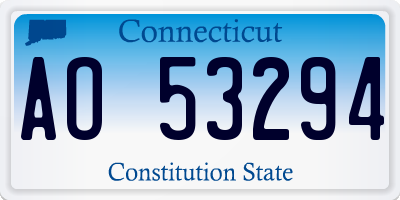 CT license plate AO53294