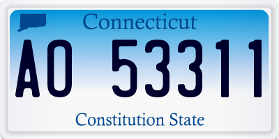 CT license plate AO53311