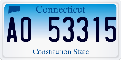 CT license plate AO53315
