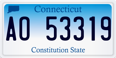 CT license plate AO53319