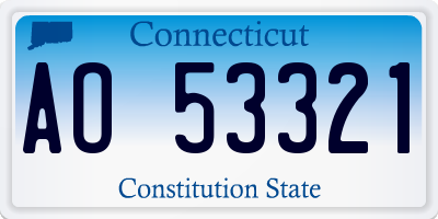 CT license plate AO53321
