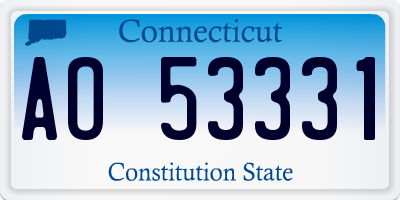 CT license plate AO53331