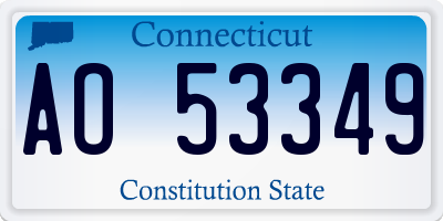 CT license plate AO53349