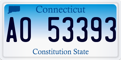 CT license plate AO53393