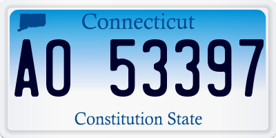 CT license plate AO53397