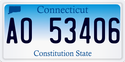 CT license plate AO53406