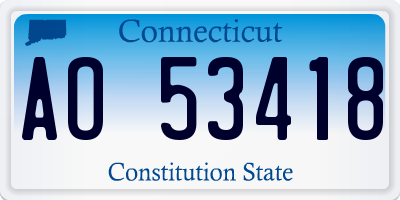CT license plate AO53418