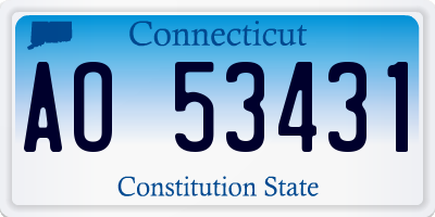 CT license plate AO53431