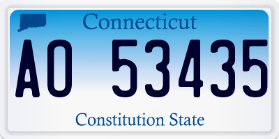 CT license plate AO53435