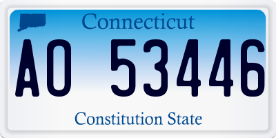CT license plate AO53446