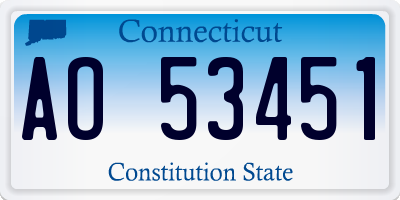 CT license plate AO53451