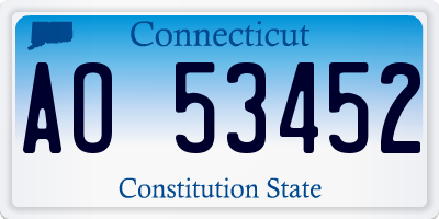 CT license plate AO53452