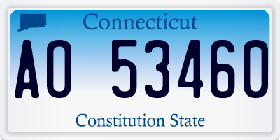 CT license plate AO53460