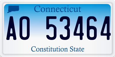 CT license plate AO53464