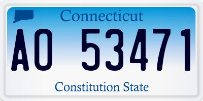 CT license plate AO53471