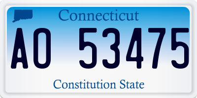 CT license plate AO53475