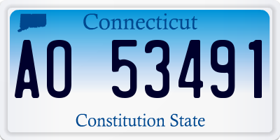 CT license plate AO53491