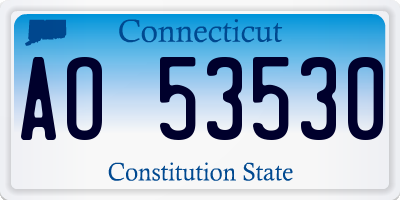 CT license plate AO53530