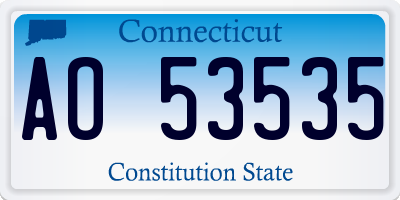 CT license plate AO53535