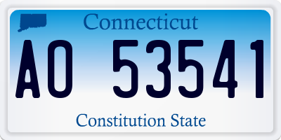 CT license plate AO53541