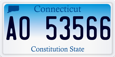 CT license plate AO53566