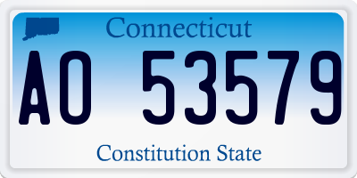 CT license plate AO53579