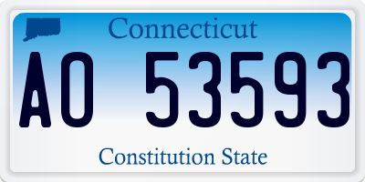 CT license plate AO53593