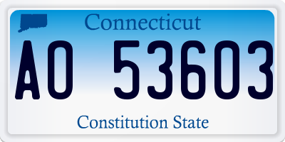 CT license plate AO53603
