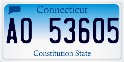 CT license plate AO53605