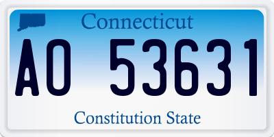 CT license plate AO53631