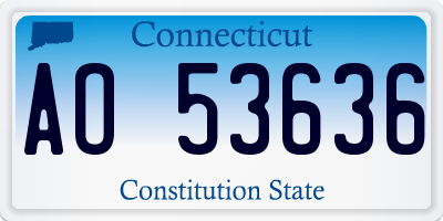 CT license plate AO53636