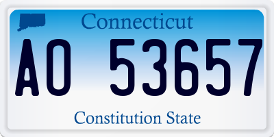 CT license plate AO53657