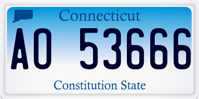 CT license plate AO53666