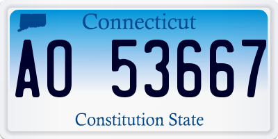 CT license plate AO53667