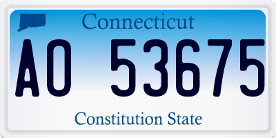 CT license plate AO53675