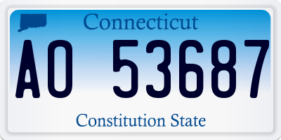 CT license plate AO53687