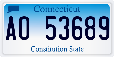 CT license plate AO53689