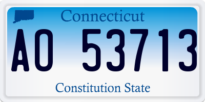 CT license plate AO53713