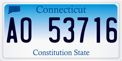 CT license plate AO53716