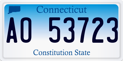 CT license plate AO53723