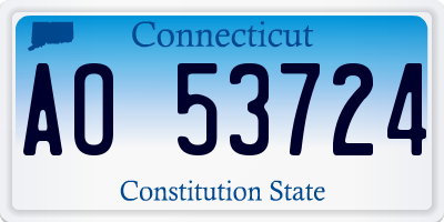 CT license plate AO53724